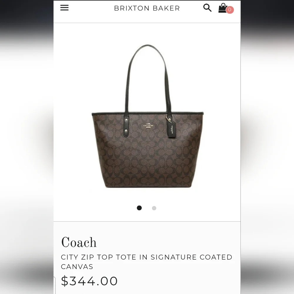 Coach Brown Signature Tote Bag - Picture 14 of 16